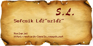 Sefcsik László névjegykártya